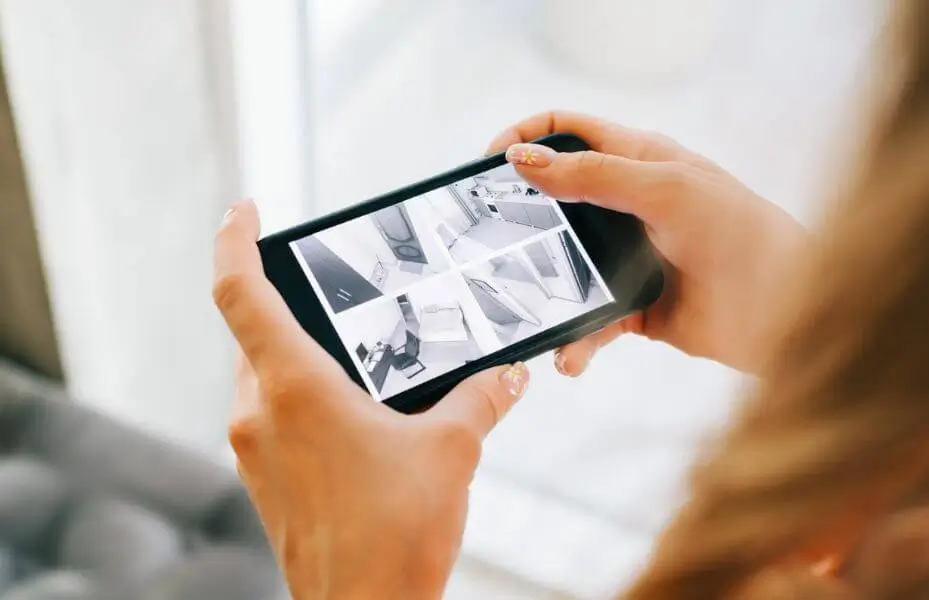 CCTV camera footage viewed on phone